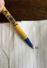 PROZAC Medical Drug Rep Pharmaceutical Pen Eli Lilly Working Yellow Blue Doctor