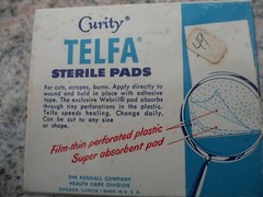 Sterile Pads Advertising Box Kendall Curity Telfa Original Content Vintage 1970s