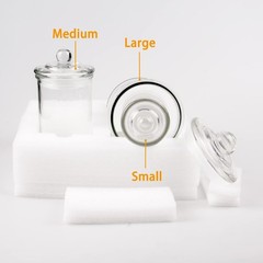 Mini Glass Apothecary Jars, Bathroom Storage Organizer Canisters for Cotton S…