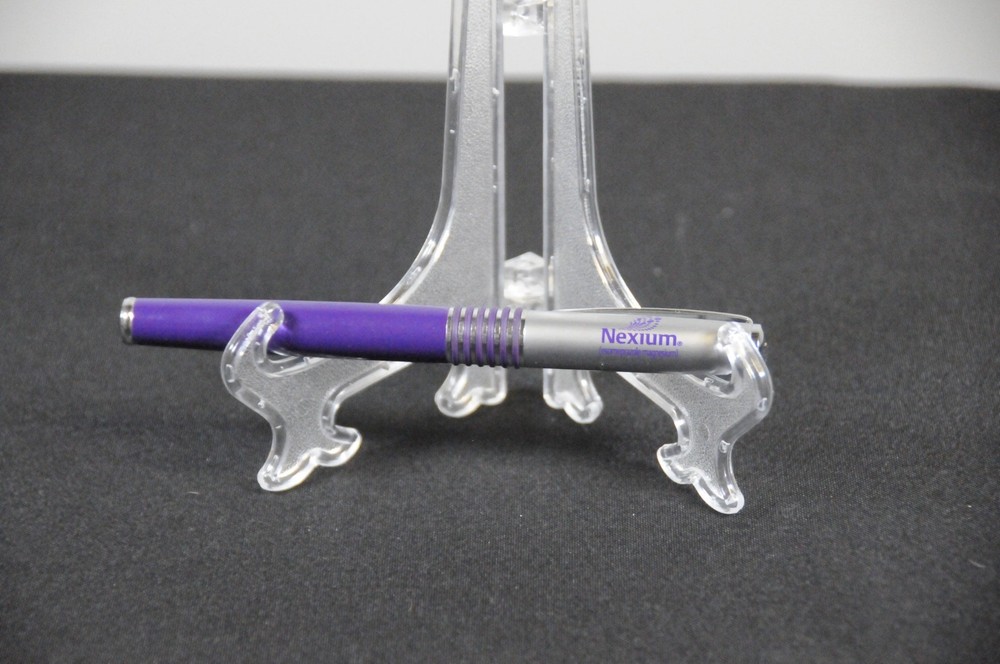 Nexium Pen, Pharmaceutical Drug Rep Item, Heavy Metal Collectible, Purple/Silver