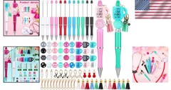 Quality Nurse Beadable Pens Gift Set – 12 Pcs with 50 Beads & Assorted Charms