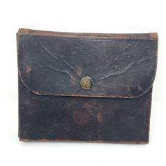 EMPTY Antique Leather Physician’s Folding Wallet Case – Vintage Medical Field