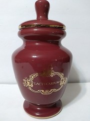 Vintage Eli Lilly Apothecary Jar Burgundy/gold Lactucarium (Wild Lettuce)