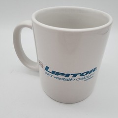 Vintage Lipitor Coffee Mug Cup Pharma Drug Rep Advertising Doctor White 11 oz