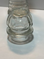 ViNTaGe MiD CeNTuRy GLaSs 11″ Apothecary Jar ReTRo AQuA BLuE & GoLD FLYING BIRDS