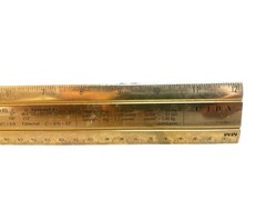 Vintage RITALIN CIBA 12″ Metal Ruler mm/Metric Conversions Pharmaceutical