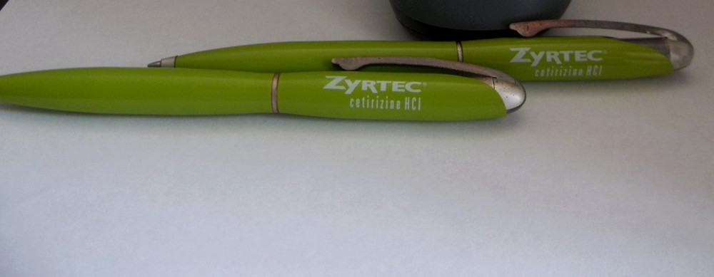 Zyrtec Pharmaceutical Promo Pens – Metal – Drug Rep Advertising – Lot of 2