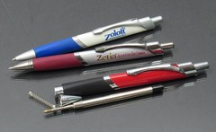 Ketek Zetia Zoloft Metal Triangular PENS Drug Rep Pharmaceutical Promo Lot of 3