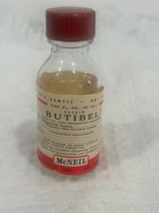 McNeil Butibel Elixir EMPTY VTG Butabarbital Medicine Sample Bottle RARE Pharma