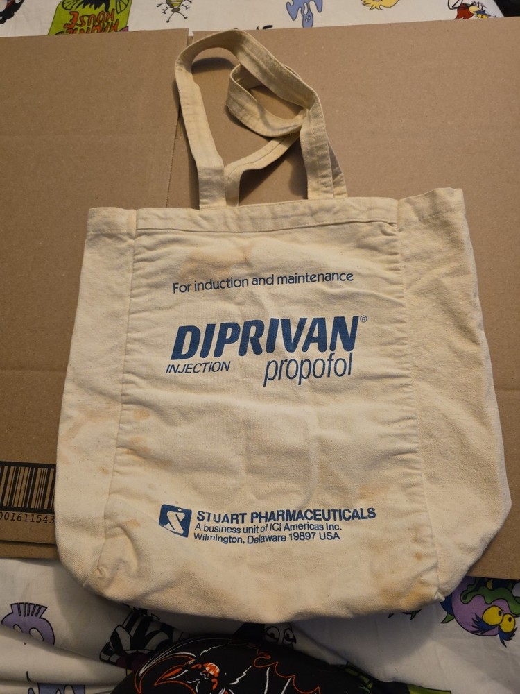 Vintage Diprivan Propofol Tote Bag Pharmaceutical Advertising See Pics! DIP #2