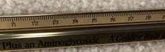 Vintage 1986 Pipracil 12” Metal 3 Sided Ruler Drug Rep. Advertising Medical