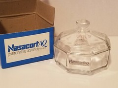 Nasacort AQ Nasal Spray Advertising Medical Collectible Covered Dish NIB Allegra