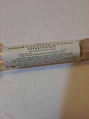 Vintage Pharmacy Sodium Tablets Glass Vial With Cork Paper Label