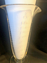 Antique 1900s Whitall Tatum Co Apothecary Glass Footed Beaker – Etched / 16oz