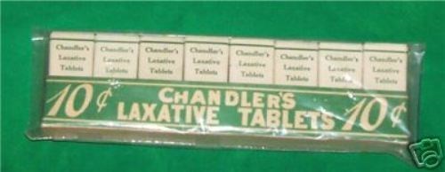 OLD PAPER BOX CHANDLERs ST LOUIS MISSOURI PHARMACY MEDICINE DRUG LAXATIVE TABLET