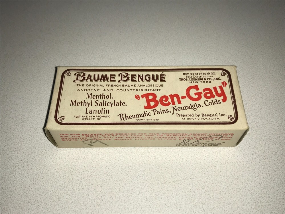 1939 Baume Bengue „Ben-Gay“ Tube in Original Box