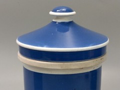 Blue and White Antique Apothecary Poison Jars