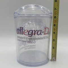 DRUG REP RARE ALLEGRA-D CLEAR PLASTIC/ACRYLIC CANISTER Set of 5 Pharmaceutical