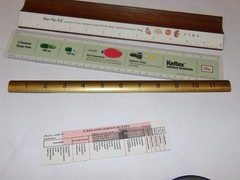 4 VINTAGE 1960s-70s PHARMACUTICAL ADVERTISING RULERS! CIBA/LILLY/PARKE-DAVIS!