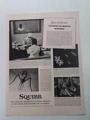 Squibb Print Ad Original Vintage 1945 Medical Research Bristol Myers NYC Exide