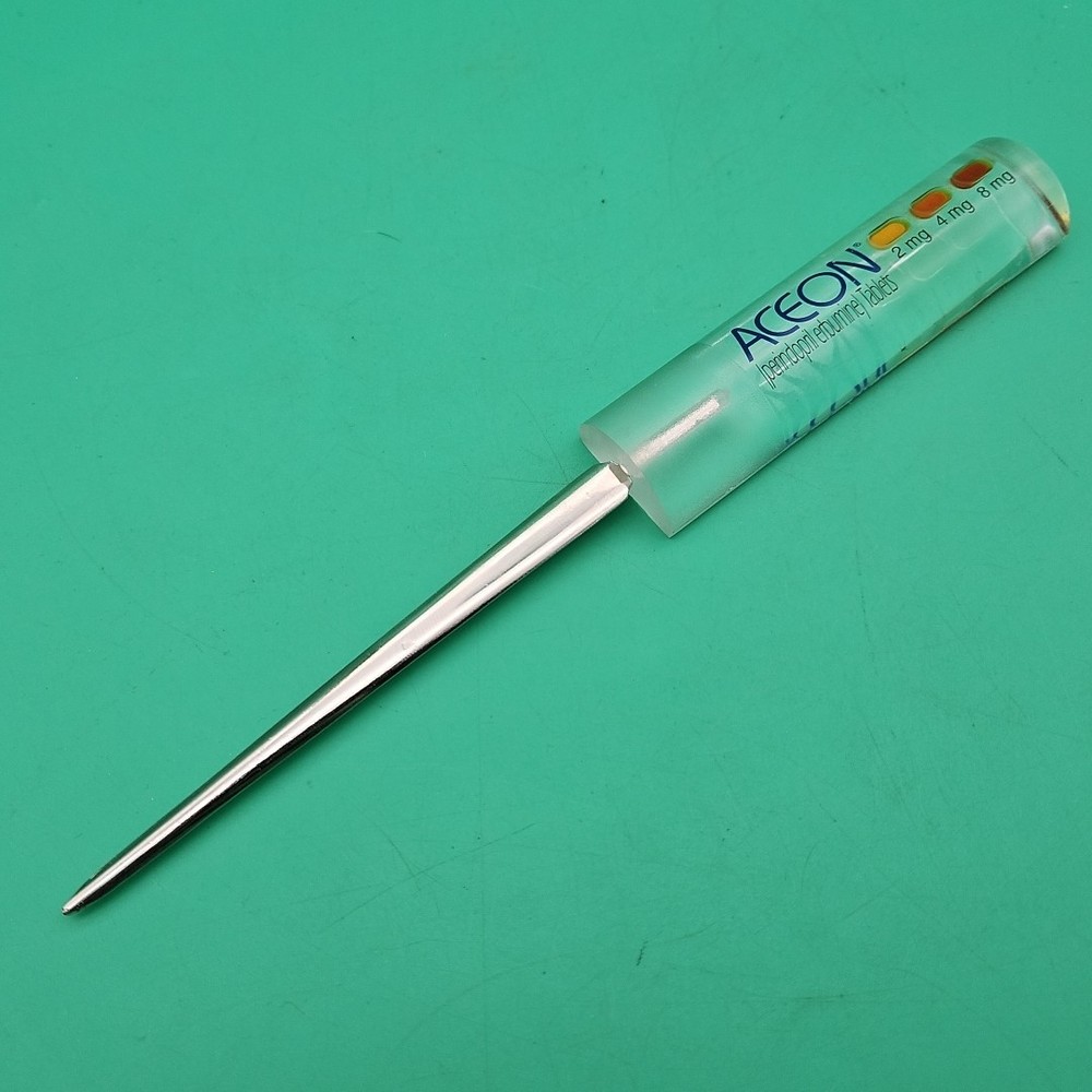 Vintage Aceon Pharmaceutical Drug Rep Advertisment Letter Opener Acrylic