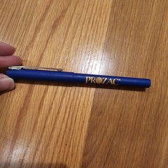 PROZAC FLUOXETINE HCL Pharmaceutical Drug Rep Marker Vintage Blue BIC READ Prop