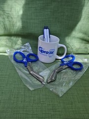Cipro Pharmaceutical Drug Rep Lot Scissors Coffee Mug Ink Pen Advertising