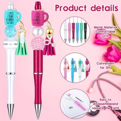 Quality Nurse Beadable Pens Gift Set – 12 Pcs with 50 Beads & Assorted Charms