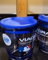 Viagra Pharmaceutical Promo Gift Insulated Travel Coffee Mug MLB ~ SET OF 2