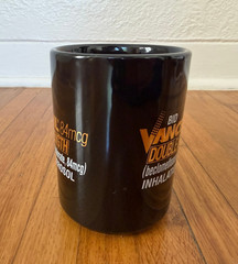 Drug Rep Coffee Mug Vanceril Pharmaceutical vintage 90’s black collectible 16oz