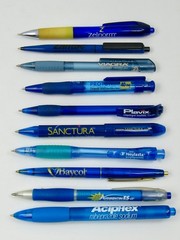 Lot of 10 PENS Drug Rep Pharmaceutical Promo Medical Advertising Shades of Blue