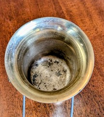 Vintage Brass Mortar & Pestle 3 1/2″ Tall & In Diameter. 6 1/4″ Pestle