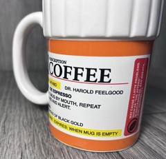 Vintage Ceramic Coffee Mug 4.25″ Pharmacy Prescription Pill Bottle