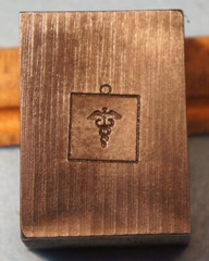 1958 PARKE DAVIS CADUCEUS Charm STEEL STAMPING DIE Robbins RBX473