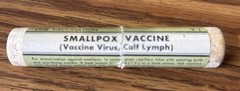 Vtg Small Pox Vaccine Wooden Vial Tube By Eli Lilly Dec 30 1957