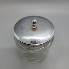 Vintage Glasco Apothecary Glass Jar with Chrome Lid MCM