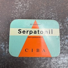 Vtg c.1960s SERPATONIL Advertising Medical Tin – GERMAN – EMTPY / NO CONTENTS