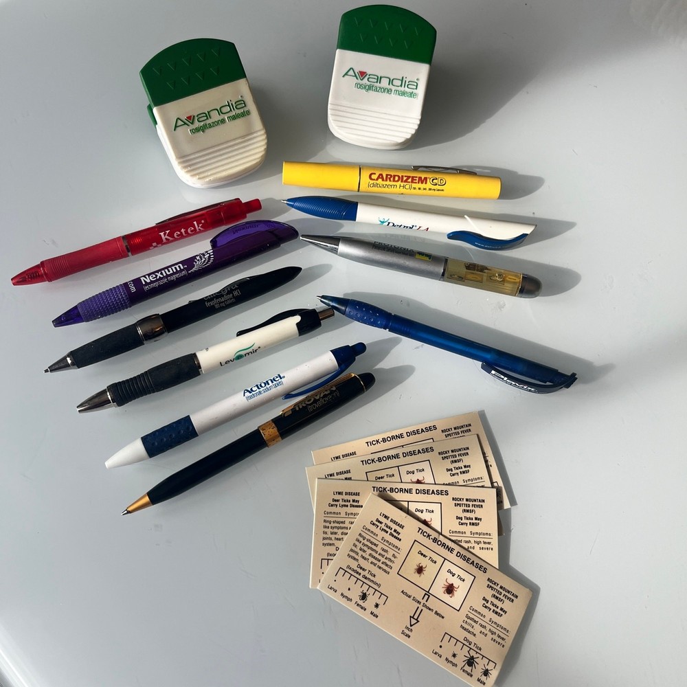 Large Lot Vintage Pharmaceutical Drug Rep Promotional Items Lot 90’s Cardizem