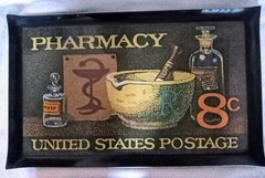 Vintage Pharmacy United States Postage 8¢ Heavy Plastic Tray 21 x 13” 1970’s bar