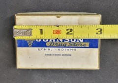 Vintage 1940s-50s Prescription Pill Box Johnson Drug Store Lynn Indiana