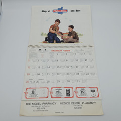 VTG 1989 Valu•Rite Calendar MODESTO, CA The Model Pharmacy Medico Dental COUPONS