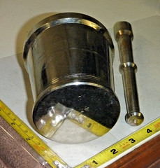 Vtg Metal Apothecary Pharmacy Medicine Mortar Pestle Set ~8″H