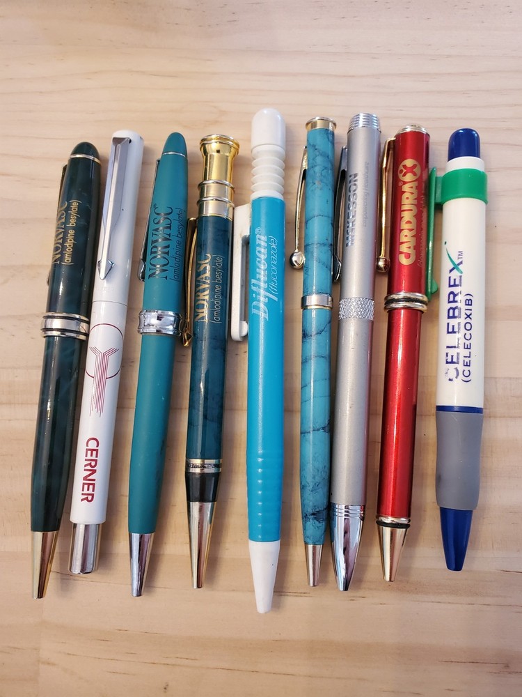 Lot 9 Drug Rep Pens Pfizer Pharmaceutical Celbrex Cardura Norvasc Diflucan Etc