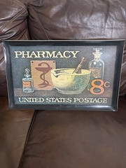 Vintage Pharmacy United States Postage 8¢ Heavy Plastic Tray