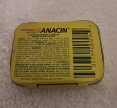 Vintage Aspirin Tin Lot:Yellow Anacin tin & Laymon’s 5¢ Tin World’s Products Co