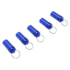 1-5pcs Mini Keychain Tablets Case Water Proof Outdoor Tablets Container Blue