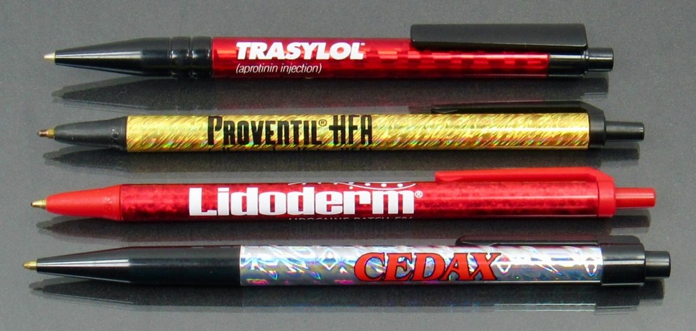 Drug Rep Lot 4 PENS Pharmaceutical Promo Advertising Sparkling & Iridescent Rare