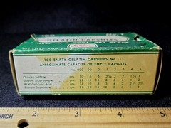 Vintage Eli Lilly Empty Gelatin Capsules No 1 Box Bilingual Pharmacy Apothecary