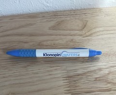 Pharmaceutical Drug Rep Vintage Pen Klonopin Clonazepam Wafers Blue & White