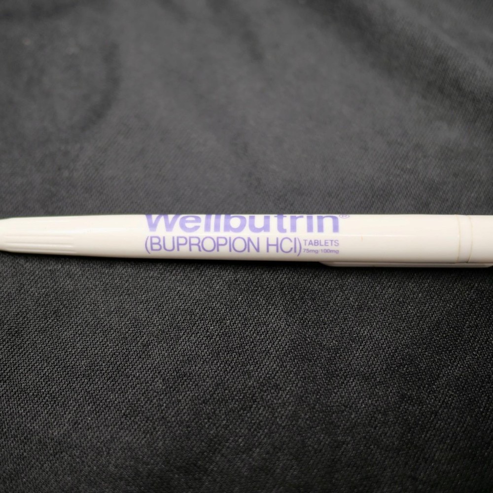 Vintage WELLBUTRI Bupropion Drug Rep Ballpoint Pen Taiwan Non Working